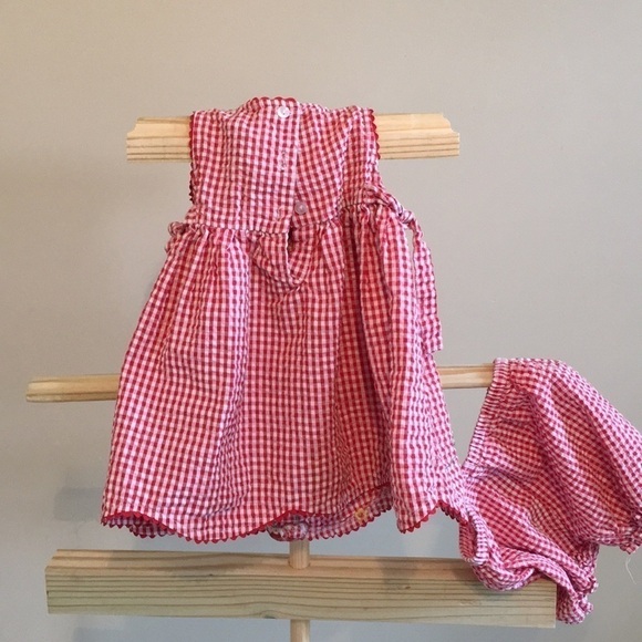 YOUNGLAND Red & White 2 Pc. Checkered Dress. P/A1061/3 - Picture 4 of 6